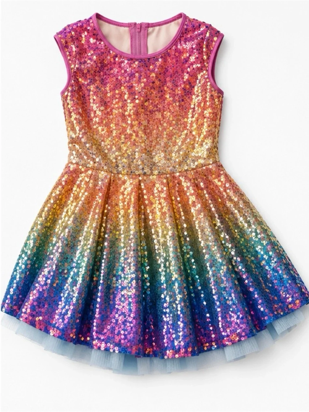 Weissman Multicolor Sequin Rainbow Dance Dress